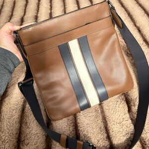Coach Brown and Cream Leather Crossbody Bag
